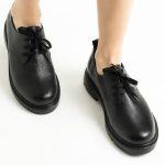 Pantofi Negri cu Siret 1718 - imagine 7