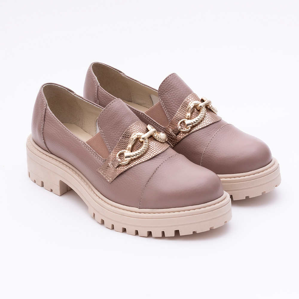 61Pantofi-Loafers-Roz-Pudra-cu-Franjuri-si-Talpa-Inalta-Vagam1766 Pantofi Loafers Roz Pudra cu Talpa Inalta Vagam1766 - imagine 1