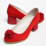 Pantofi Rosii cu Toc Scurt Vagam0339 - imagine 7