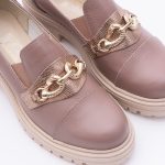 Pantofi Loafers Roz Pudra cu Talpa Inalta Vagam1766 - imagine 6