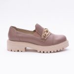 Pantofi Loafers Roz Pudra cu Talpa Inalta Vagam1766 - imagine 5