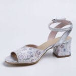 Sandale Albe cu Toc Gros Vagam0257 - imagine 5