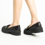 Pantofi Loafers Negri cu Talpa Inalta Vagam1748 - imagine 7