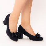 Pantofi Bleumarin cu Toc Gros Vagam1500 - imagine 2