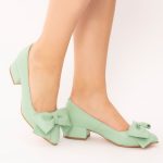 Pantofi Verzi cu Toc Gros Vagam1517 - imagine 2