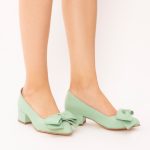 Pantofi Verzi cu Toc Gros Vagam1517 - imagine 6