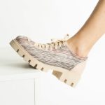 Pantofi Crem cu Siret 1719 - imagine 2