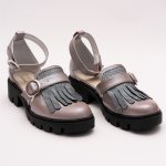 Pantofi Casual Decupati Gri Sidefat  Vagam 0923 - imagine 7