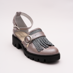 Pantofi Casual Decupati Gri Sidefat  Vagam 0923