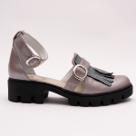 Pantofi Casual Decupati Gri Sidefat  Vagam 0923 - imagine 6