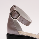 Pantofi Casual Decupati Gri Sidefat  Vagam 0923 - imagine 4