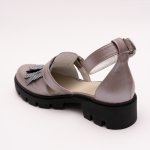 Pantofi Casual Decupati Gri Sidefat  Vagam 0923 - imagine 2