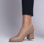 Pantofi Bej cu Toc Gros Vagam0320 - imagine 12