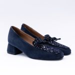 Pantofi Bleumarin cu Toc Gros Scurt Vagam 1945 - imagine 2