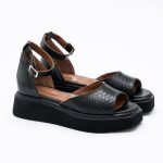 Sandale Negre cu Talpa Inalta Tip Platforma Vagam 1779 - imagine 4