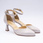 Pantofi Gri Deschis Decupati cu Toc Subtire Vagam1990 - imagine 4