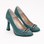 Pantofi Turcoaz cu Toc Subtire Vagam1323 - imagine 4