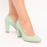 Pantofi Verzi cu Toc Gros Vagam1522 - imagine 6