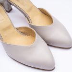 Pantofi Gri Deschis Decupati cu Toc Subtire Vagam1990 - imagine 3