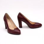 Pantofi Bordo cu Toc Gros Vagam0766 - imagine 2
