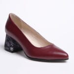 Pantofi Bordo cu Toc Gros Vagam0309 - imagine 2