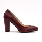 Pantofi Bordo cu Toc Gros Vagam0766 - imagine 5