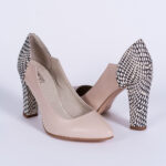 Pantofi Bej cu Toc Gros Vagam0666 - imagine 4