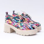 Pantofi Multicolori cu Siret si Talpa Inalta Vagam 1974 - imagine 4