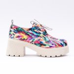 Pantofi Multicolori cu Siret si Talpa Inalta Vagam 1974