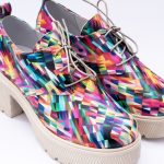 Pantofi Multicolori cu Siret si Talpa Inalta Vagam 1974 - imagine 3