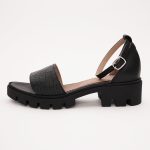 Sandale Negre cu Talpa Inalta Vagam 1220 - imagine 3