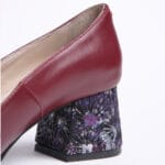 Pantofi Bordo cu Toc Gros Vagam0309 - imagine 5