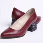 Pantofi Bordo cu Toc Gros Vagam0309 - imagine 7