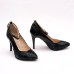 Pantofi Stiletto Negri cu Imprimeu Vagam0798 - imagine 2