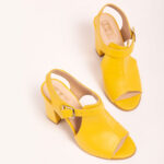 Sandale Galbene cu Toc Vagam 0636 - imagine 4