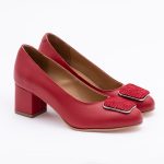 Pantofi Rosii cu Toc Gros Vagam1617 - imagine 2