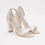 Sandale Crem cu Toc Gros Inalt 1368 - imagine 2