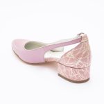 Pantofi Roz Decupati cu Toc Scurt Gros Vagam1792 - imagine 4
