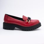 Pantofi Loafers Rosii cu Talpa Inalta Vagam1759 - imagine 5