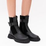 Ghete Negre cu Fermoar Lateral Vagam 1419 - imagine 5