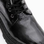 Ghete Negre cu Siret si Fermoar Lateral Vagam1430 - imagine 4