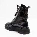 Ghete Negre cu Siret si Fermoar Lateral Vagam1430 - imagine 3