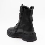 Ghete Negre cu Siret si Fermoar Lateral Vagam1435 - imagine 2
