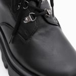 Ghete Negre cu Siret si Fermoar Lateral Vagam1439 - imagine 3