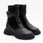 Ghete Negre cu Fermoar Lateral Vagam 1419 - imagine 3