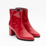 Botine Rosii cu Fermoar Vagam1415 - imagine 3