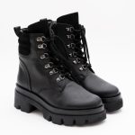Ghete Negre cu Siret si Fermoar Lateral Vagam1439 - imagine 2