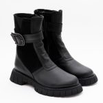 Ghete Negre cu Fermoar Lateral Vagam 1419 - imagine 8
