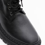 Ghete Negre cu Siret si Fermoar Lateral Vagam1429 - imagine 3