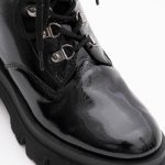Ghete Negre cu Siret si Fermoar Lateral Vagam1424 - imagine 3